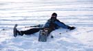 Roxanne attempting a snow angel