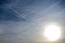 Contrails to the sun