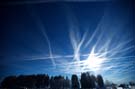 Airline contrails over Lausanne