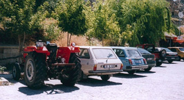 Tractor parked at Goreme Open-Air Museum, Turkey