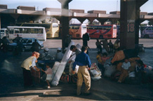 Turkish family moving via bus, Adana, Turkey