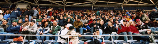 Excited fans brace against the chill